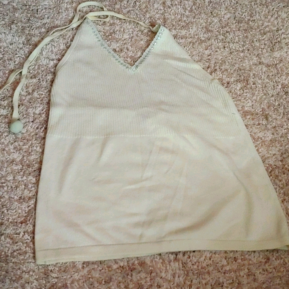 Esprit Lime Sequins Halter Top